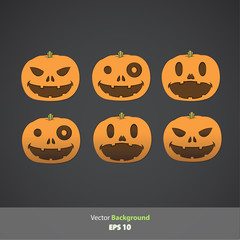 Set of pumpkins. Vector design.