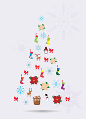 vector Christmas tree made of elements