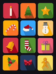 flat icons set 11 chrismas theme