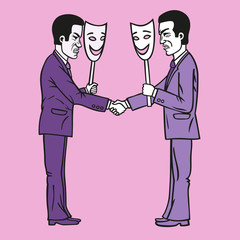 Fototapeta premium Business etiquette forbids show negative emotions.