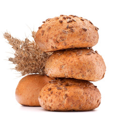 hamburger bun or roll  and wheat ears bunch   cutout