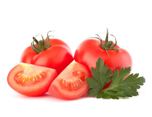 Tomato vegetables and parsley leaves still life