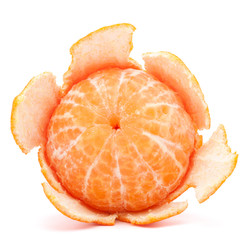 Peeled tangerine or mandarin fruit