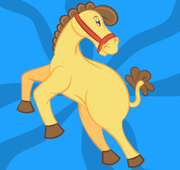 illustration vector of isolated cartoon horse toy