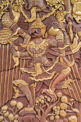 Fototapeta na wymiar Thai style carving a garuda
