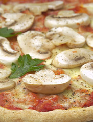 Pizza with mushrooms
