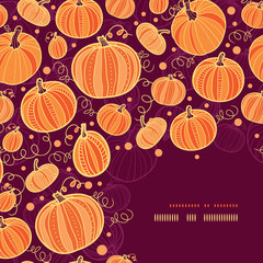 vector Thanksgiving pumpkins corner decor pattern background