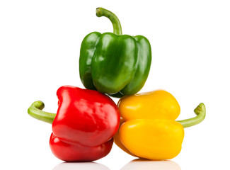 red, yellow, green pepper