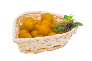 Yellow bright cherry tomato
