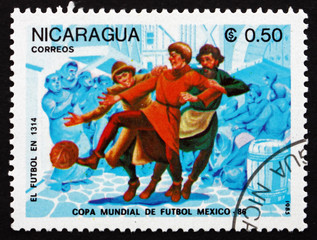 Postage stamp Nicaragua 1985 Evolution of Soccer, 1314