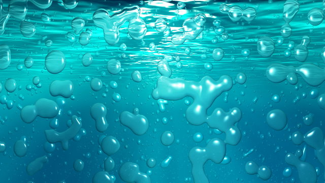 Paradise underwater,  big bubbles - loop