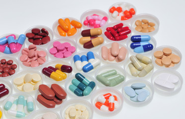assortment of pills and capsules
