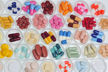 assortment of pills and capsules