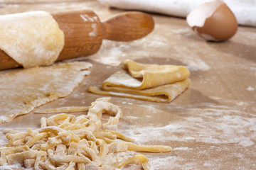 making pasta  - homemade  pappardelle