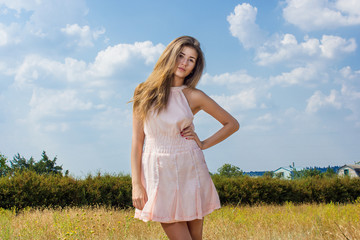 Portrait of a beautiful young brown-haired woman