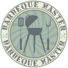 Vector vintage style barbeque master badge