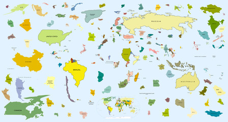 Map of the World - puzzle outline