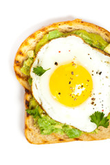 Healthy Breakfast. Egg and Avocado Toast