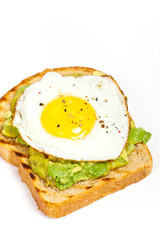 Healthy Breakfast. Egg and Avocado Toast