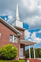 Exterior of modern American church