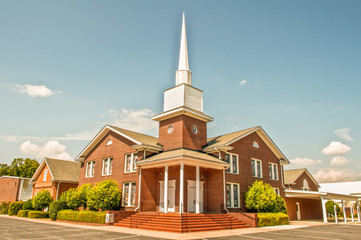 Exterior of modern American church