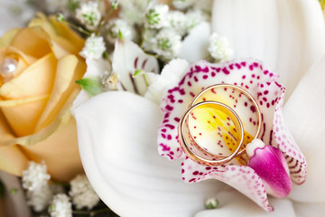 beautiful bridal bouquet at a wedding party