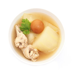 chicken soup with wax gourd and pickled lemon