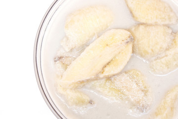 banana in coconut milk with clipping path - Thai dessert