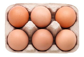 Top view eggs in the package