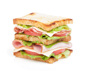 Toast sandwich with meat and vegetables