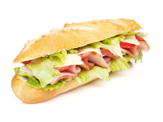 Fresh sandwich with meat and vegetables