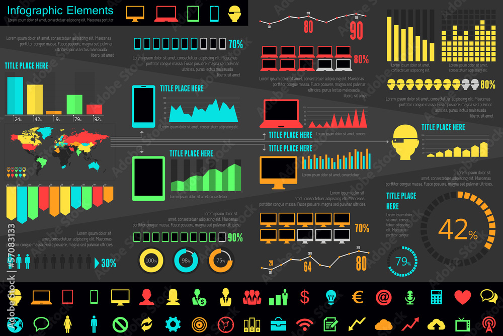 Canvas Prints it industry infographic elements