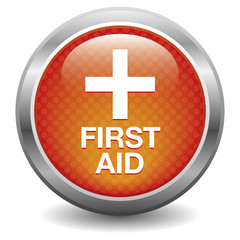 Obraz premium Red first aid button