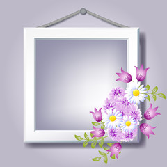 Photo frame and flowers