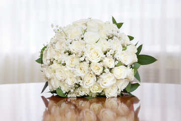 beautiful bridal bouquet at a wedding party