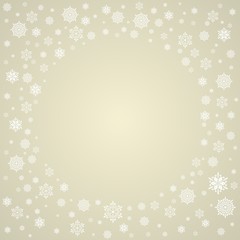 Christmas background with snowflakes. Golden Christmas card.