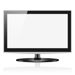 Vector widescreen lcd tv monitor isolated on white