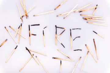 Fire-abgebrannte Zündhölzer
