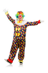 Funny clown isolated on white