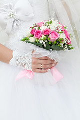 beautiful bridal bouquet at a wedding party