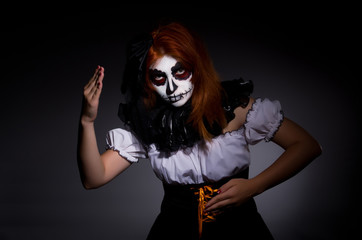 Woman satana in halloween concept