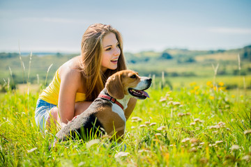 Teenager with her dog