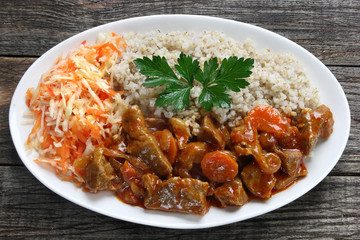 Pork stew with pearl barley
