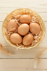 Basket Of Brown Eggs