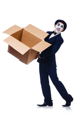 Man with cane in the box