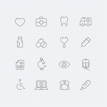 healthy and medical vector thin line symbol icon