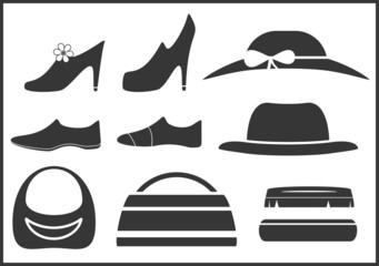 black isolated clothes objects and accessories