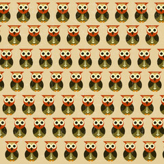 retro seamless pattern with owls