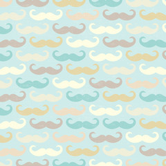 Fototapeta na wymiar retro seamless pattern with mustache