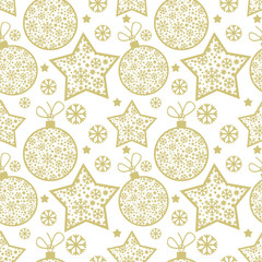 Christmas seamless pattern with decorative elements